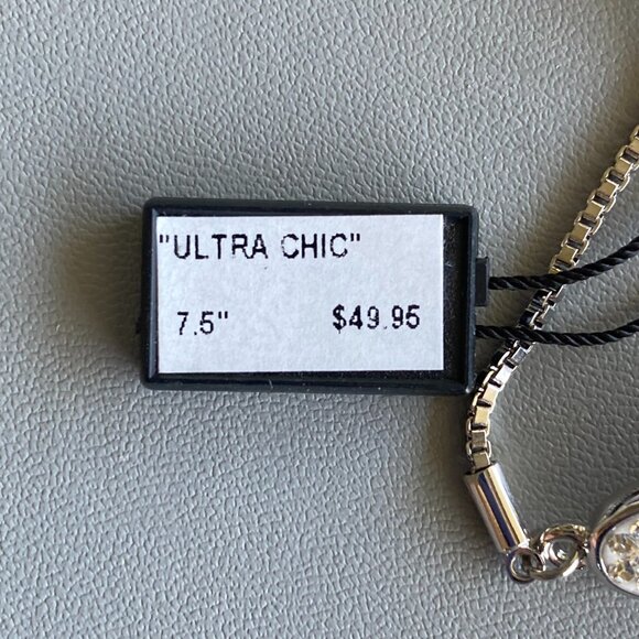 FAC Swarovski Crystal Silver Tone Bolo Bracelet - Picture 4 of 5